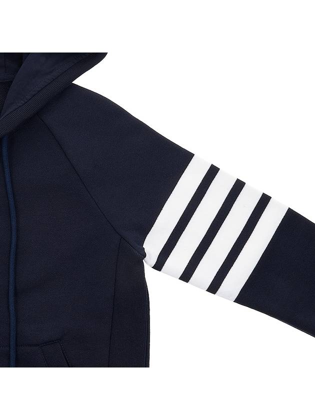 Engineered 4-Bar Stripe Loopback Jersey Knit Zip Up Hoodie Navy - THOM BROWNE - BALAAN 5