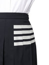 4 Bar Logo Plain Weave Wool Pleated Skirt Navy - THOM BROWNE - BALAAN 5