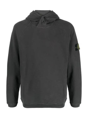 Men's Logo Patch Hooded Sweatshirt Charcoal 771561051 V0065 - STONE ISLAND - BALAAN 1