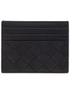 Intrecciato Leather Card Wallet Black - BOTTEGA VENETA - BALAAN 3