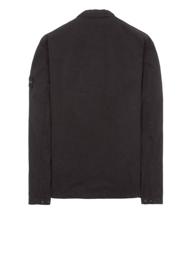 Wappen Patch Old Treatment Zip-Up Overshirt Black - STONE ISLAND - BALAAN 3