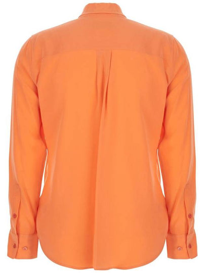 'Signature' Orange Shirt  With  Pointed Collar In Silk Woman - EQUIPMENT - BALAAN 2