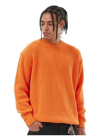 Hachi Punching Round Knit Top Orange - BATTRACT - BALAAN 1