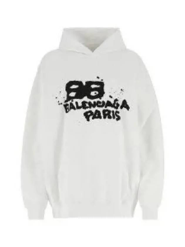 BB Icon Logo Large Fit Hoodie White - BALENCIAGA - BALAAN 2