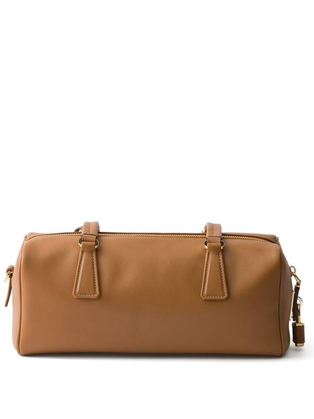 Padlock Medium Leather Shoulder Bag Brown - PRADA - BALAAN 3