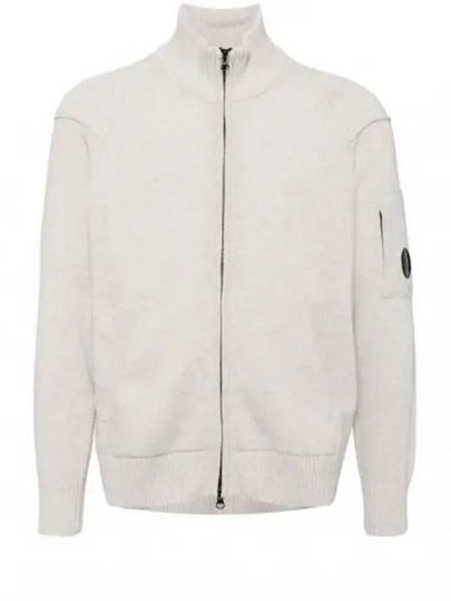 Lambswool GRS Zipped Cardigan Grey - CP COMPANY - BALAAN 2