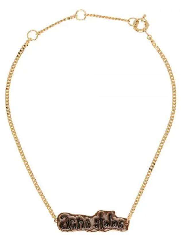 Logo Label Necklace Brown - ACNE STUDIOS - BALAAN 2