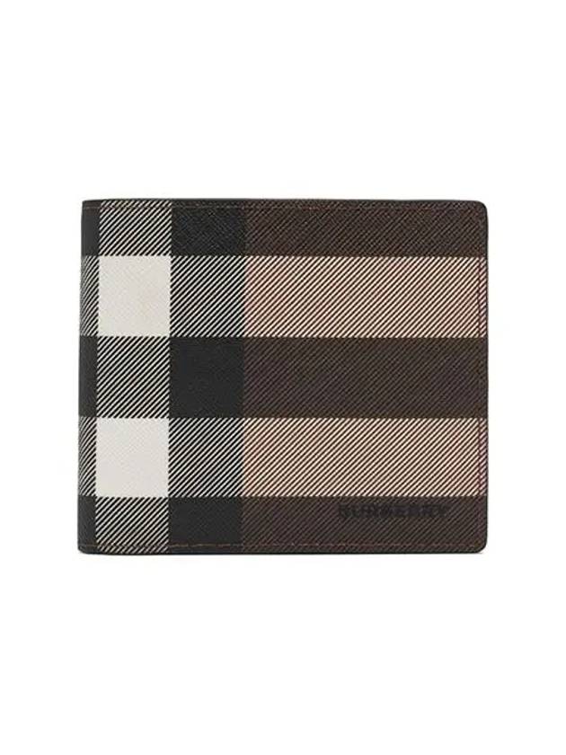 Check Leather International Bifold Wallet Dark Birch Brown - BURBERRY - BALAAN 6