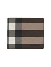 Check Leather International Bifold Wallet Dark Birch Brown - BURBERRY - BALAAN 6