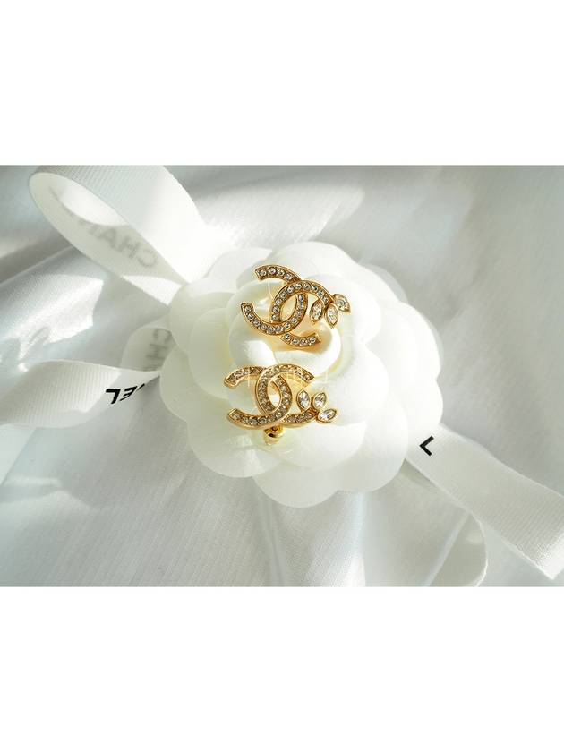 22K Gold CC Logo Crystal Earrings 9473 - CHANEL - BALAAN 9