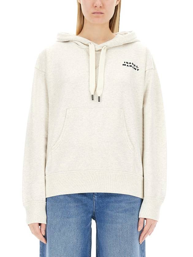 Sylla Embroidered Logo Oversized Hoodie Ecru - ISABEL MARANT - BALAAN 3