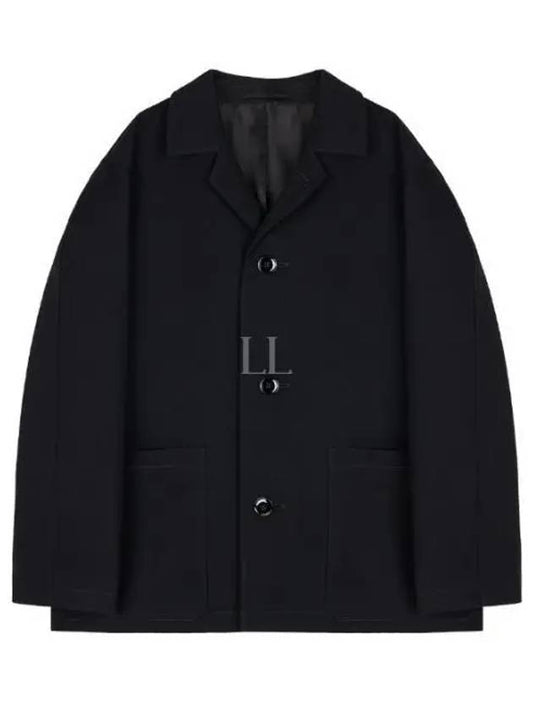 Curved Shoulder Button Jacket Black - LEMAIRE - BALAAN 2