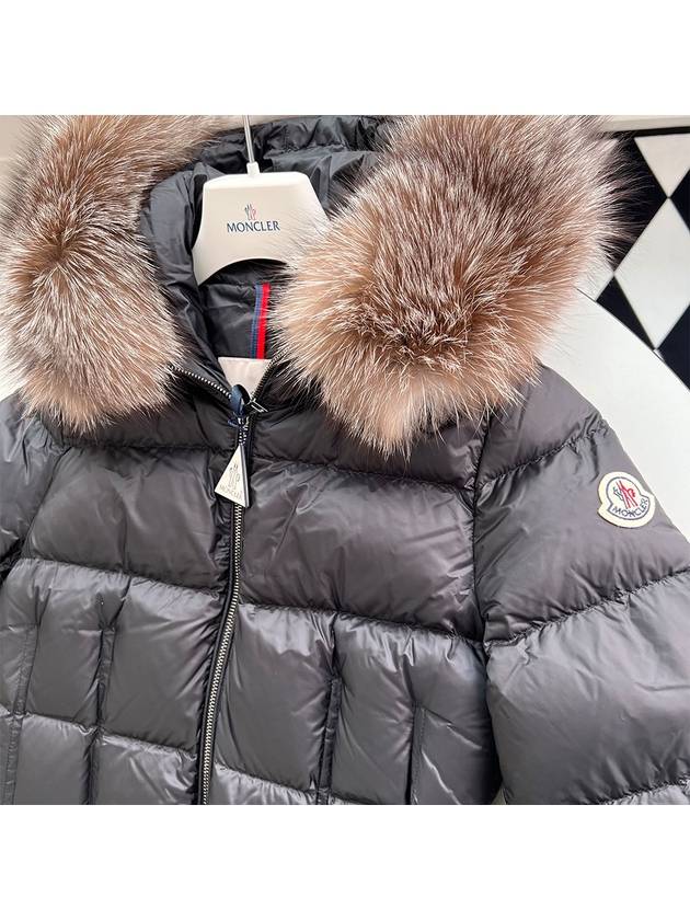 Boedic Logo Patch Fox Fur Down Long Padding Black - MONCLER - BALAAN 7