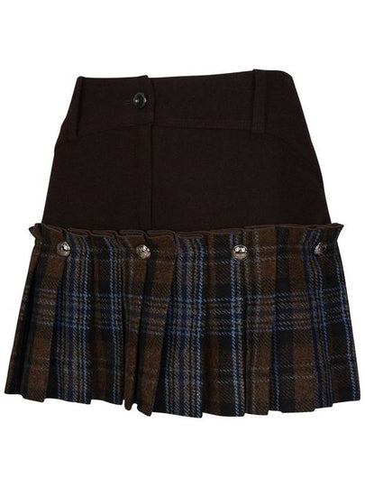 Obi deformed check pleated skirt DB - PASSARDI - BALAAN 2