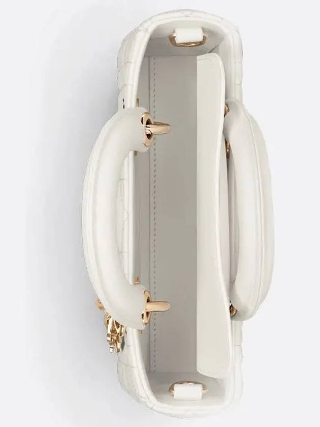 Lady D Joy Cannage Lambskin Micro Tote Bag White - DIOR - BALAAN 4