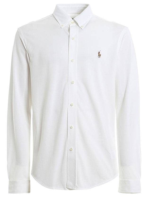 Cotton Pony Logo Long Sleeve Shirt White - POLO RALPH LAUREN - BALAAN.