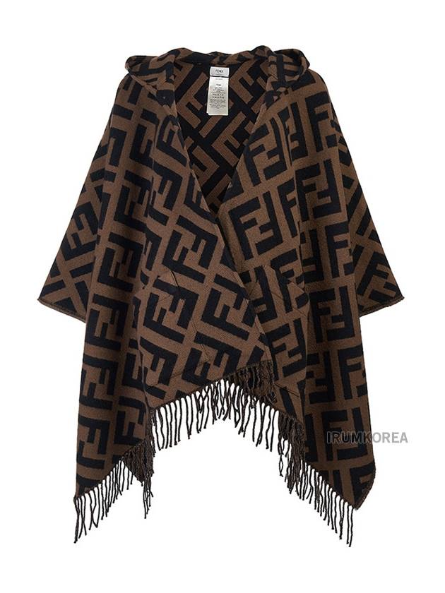 Brown Cashmere Poncho FXX711AEOSF0QE1 - FENDI - BALAAN 2