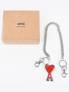 Logo Charm Chain Keyring Red - AMI - BALAAN 3