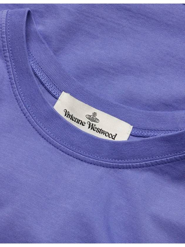 Embroidered Logo Short Sleeve T-Shirt Lilac - VIVIENNE WESTWOOD - BALAAN 4