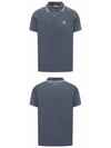 Logo Patch Cotton Polo Shirt Dark Blue - MONCLER - BALAAN 5