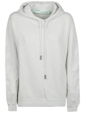 Diag Arrow Hooded Top White - OFF WHITE - BALAAN.