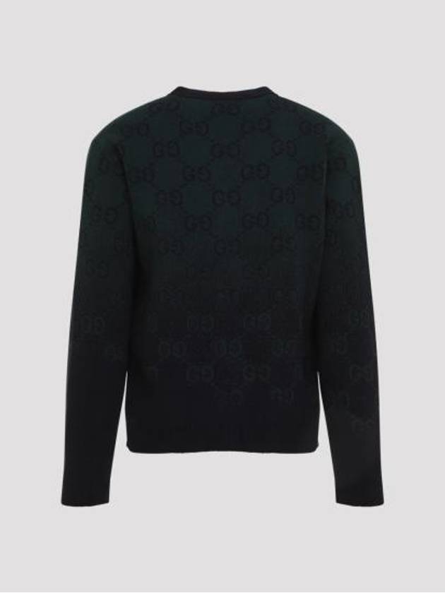 GG Degradé Wool Jacquard Cardigan Dark Green - GUCCI - BALAAN 3