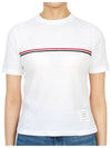 Women's High Twist Rip Stripe Short Sleeve T Shirt White - THOM BROWNE - BALAAN 2