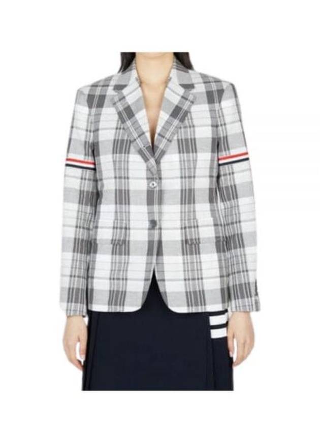 RWB Arm Banding Madras Check Jacket Med Grey - THOM BROWNE - BALAAN 2