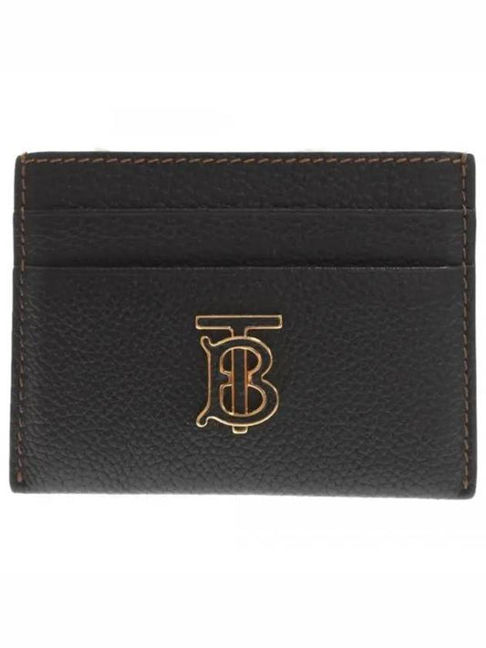 Grainy TB Logo Calfskin Card Wallet Black - BURBERRY - BALAAN 2