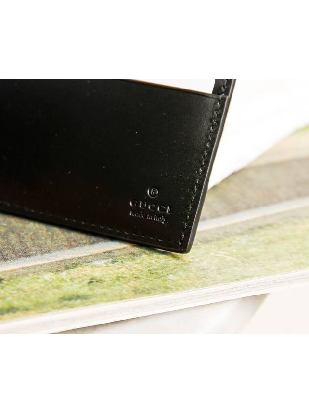 GG Signature Web Leather Half Wallet Black - GUCCI - BALAAN 5