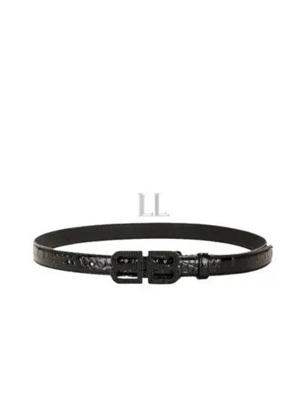 BB Hourglass Leather Belt Black - BALENCIAGA - BALAAN 2