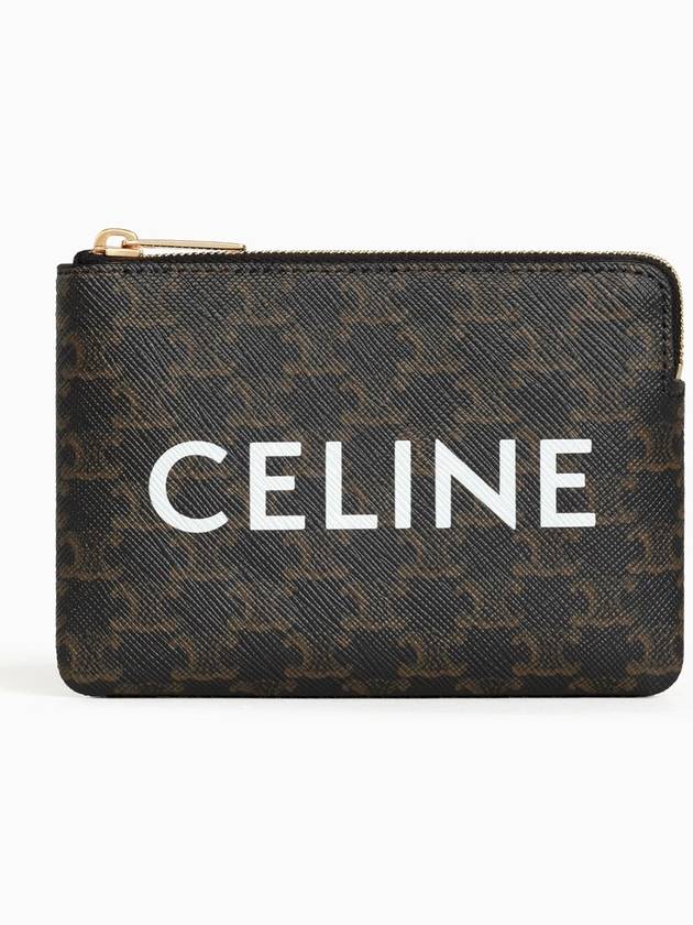 Triomphe Canvas Coin Card Wallet Black - CELINE - BALAAN 2