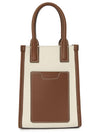 Frances Canvas Leather Mini Tote Bag Ecru Tan - BURBERRY - BALAAN 5