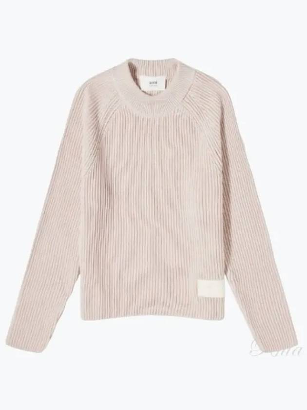 Logo Patch Label Knit Top Powder Pink - AMI - BALAAN 2