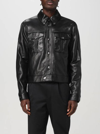 24FW Leather Jacket 10157291A00713 1B000 Black - VERSACE - BALAAN 2