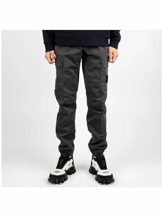 Stretch Cotton Cargo Straight Pants Grey - STONE ISLAND - BALAAN 3