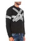 Tape printing brushed S74GU0262 900 Men's round long sleeve tshirt - DSQUARED2 - BALAAN 3