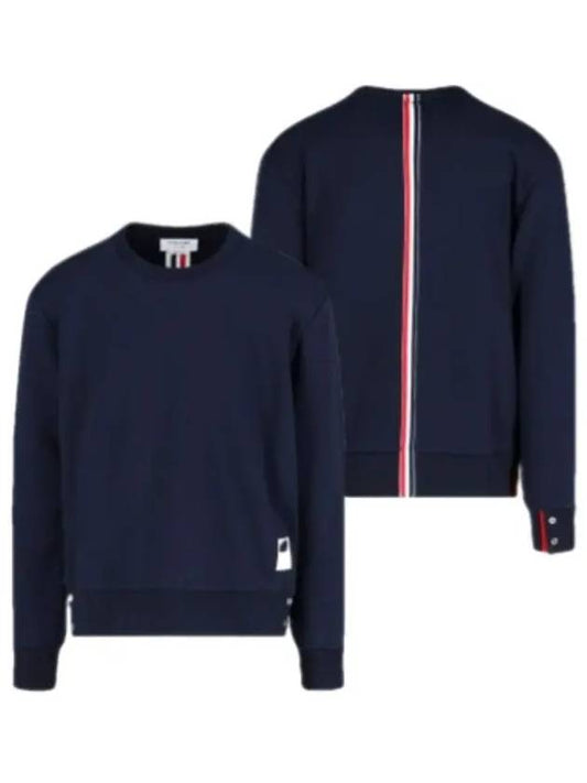 Center Back RWB Stripe Classic Loopback Crewneck Sweatshirt Navy - THOM BROWNE - BALAAN 2