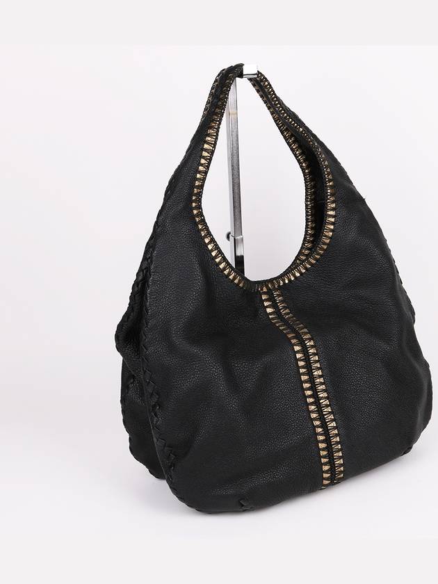 Hobo type black leather large shoulder bag - BOTTEGA VENETA - BALAAN 3