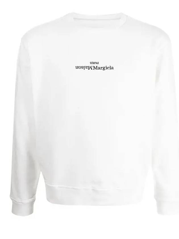 Embroidered Logo Cotton Sweatshirt White - MAISON MARGIELA - BALAAN 3