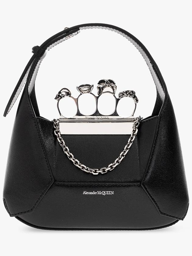 Jewel 4 Ring Mini Hobo Shoulder Bag Black - ALEXANDER MCQUEEN - BALAAN 2