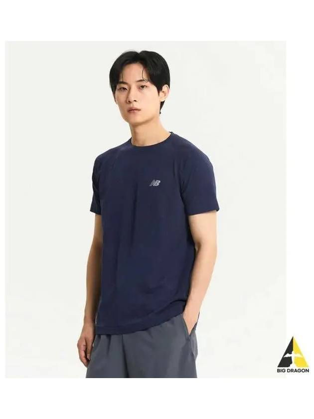 NBNEE4P201 MEN SEAMLESS Performance Short Sleeve T Shirt NAVY - NEW BALANCE - BALAAN 1