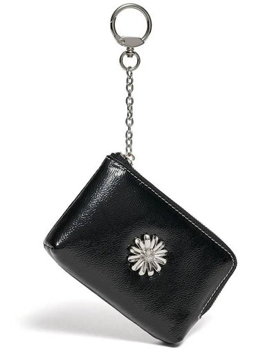 Daisy key ring coin zipper card wallet pouch black - LE MASQUE - BALAAN 1