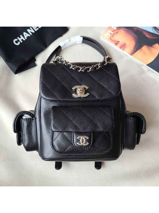 Grained Shiny Calfskin Small Backpack Black - CHANEL - BALAAN 2