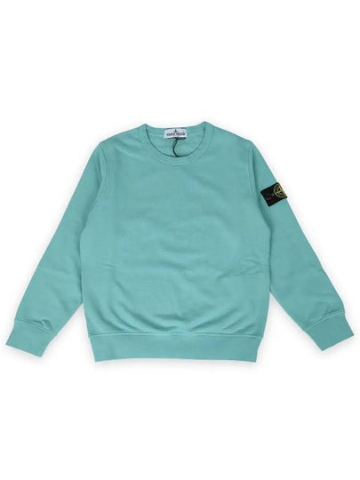 Stone Kids Waffen Patch Crew Neck Sweatshirt Aqua Blue K1S16 6100011S0040 V0042 10 12A - STONE ISLAND - BALAAN 2