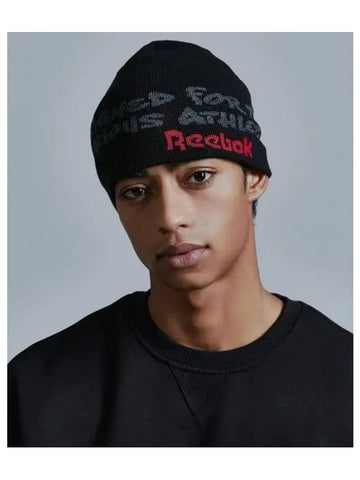 Jacquard Reversible Beanie Black - REEBOK - BALAAN 1