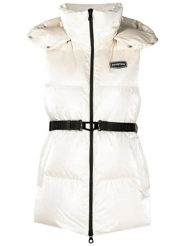 ALLORO logo padded vest cream VDDV95236K0001 CRS - DUVETICA - BALAAN 1