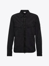 Lens Wappen Double Pocket Over Long Sleeve Shirt Black - CP COMPANY - BALAAN 2