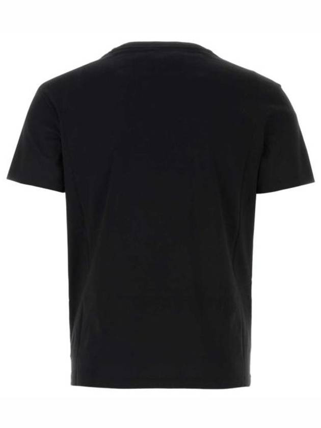 V Logo Signature Patch Cotton Short Sleeve T-Shirt Black - VALENTINO - BALAAN 3