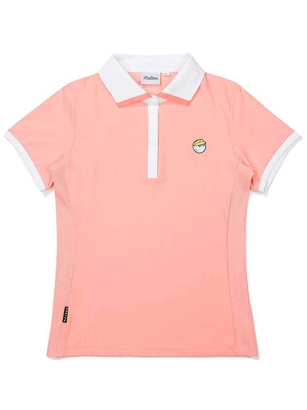 Knit Hybrid Polo T-Shirt PINK WOMAN M3322PTS11PNK - MALBON GOLF - BALAAN 2